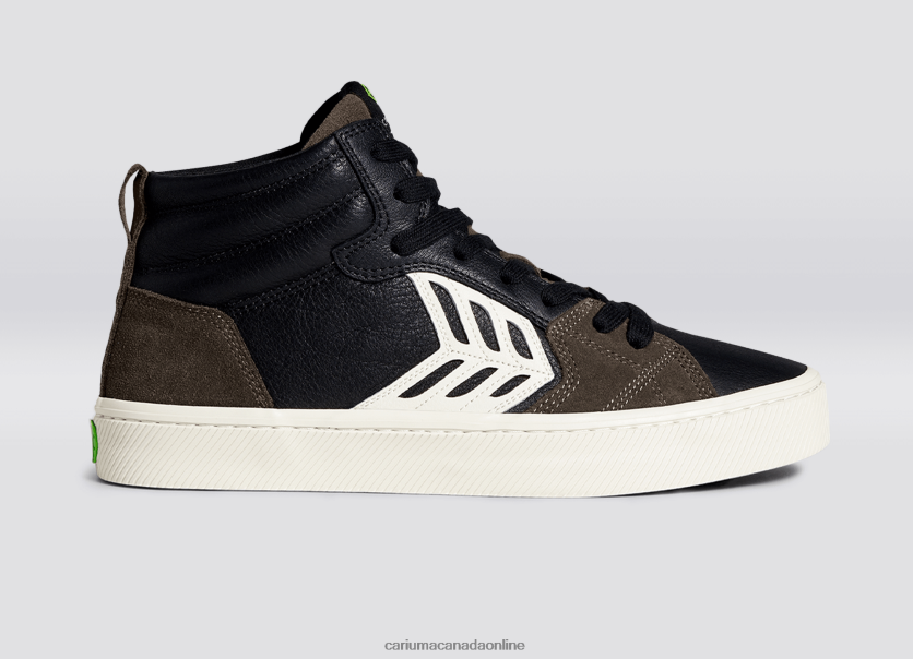 Cariuma Skate Shoes | Cariuma Men Black Premium Leather/Ivory HPBV8Z147
