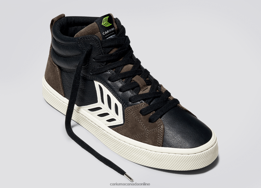Cariuma Skate Shoes | Cariuma Men Black Premium Leather/Ivory HPBV8Z147