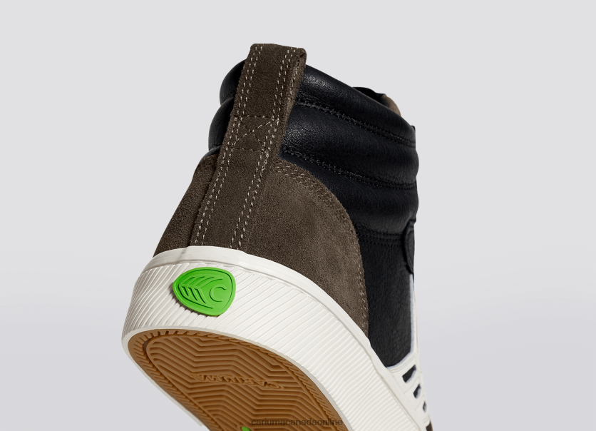 Cariuma Skate Shoes | Cariuma Men Black Premium Leather/Ivory HPBV8Z147