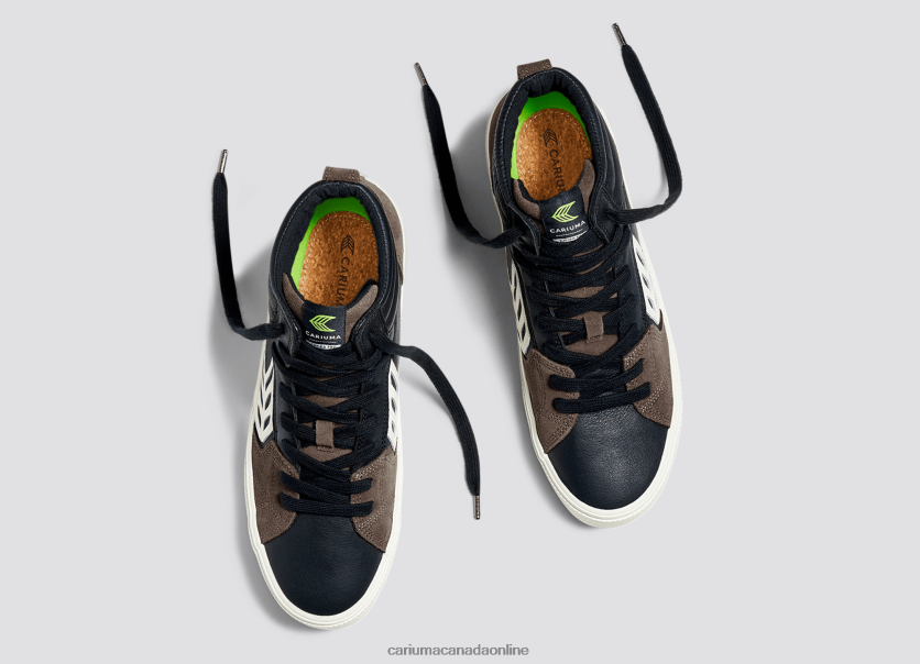 Cariuma Skate Shoes | Cariuma Men Black Premium Leather/Ivory HPBV8Z147