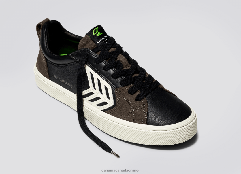 Cariuma Skate Shoes | Cariuma Men Black Premium Leather/Ivory HPBV8Z141
