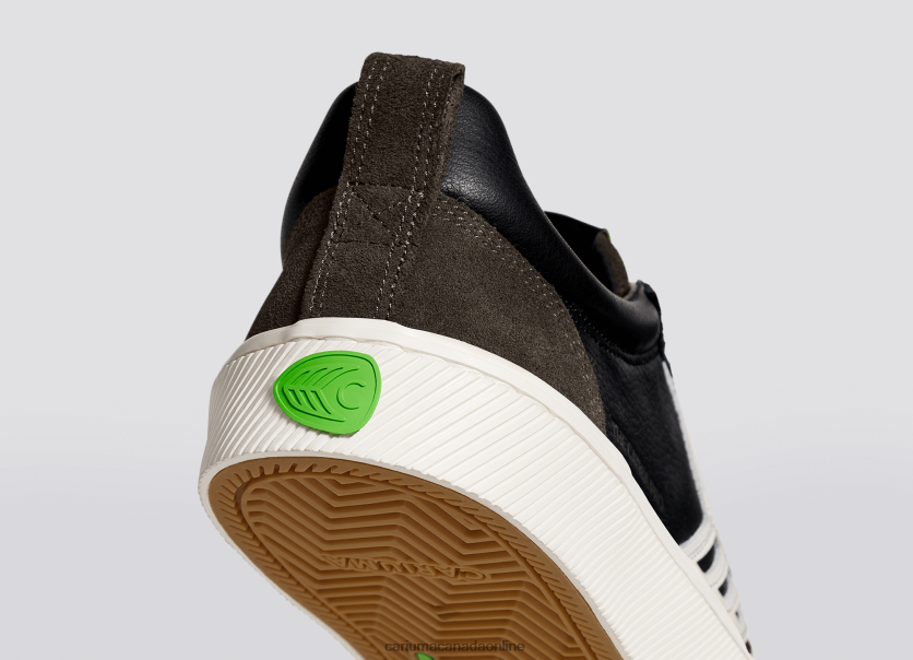 Cariuma Skate Shoes | Cariuma Men Black Premium Leather/Ivory HPBV8Z141