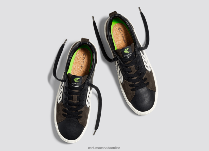 Cariuma Skate Shoes | Cariuma Men Black Premium Leather/Ivory HPBV8Z141