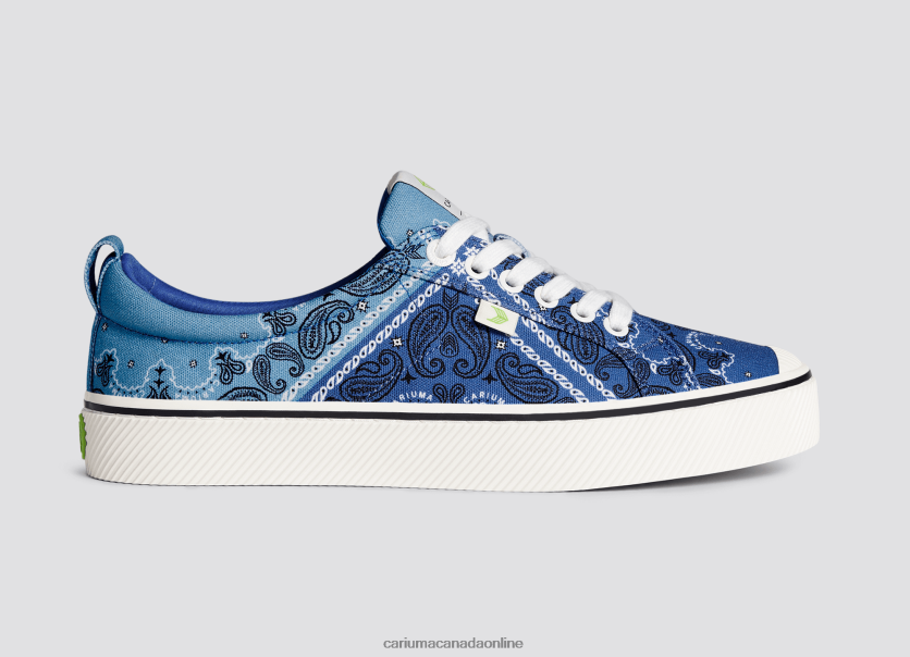 Cariuma Skate Shoes | Cariuma Men Blue Bandana Canvas HPBV8Z15