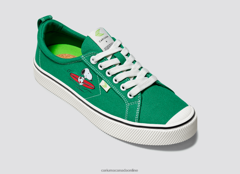 Cariuma Skate Shoes | Cariuma Men Peanuts Surf Green Canvas HPBV8Z84