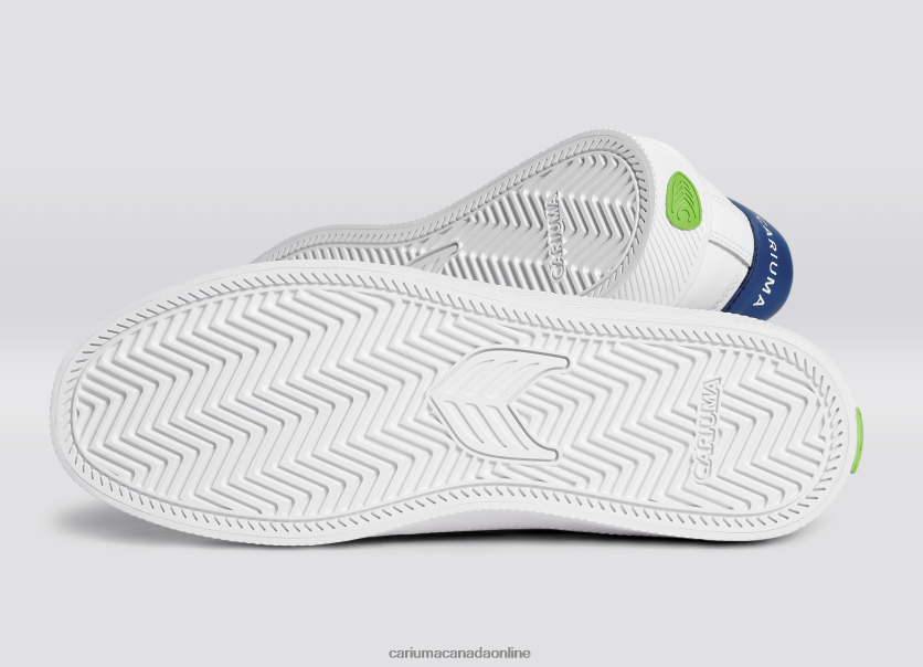 Cariuma Skate Shoes | Cariuma Men White LWG Leather/Blue HPBV8Z99