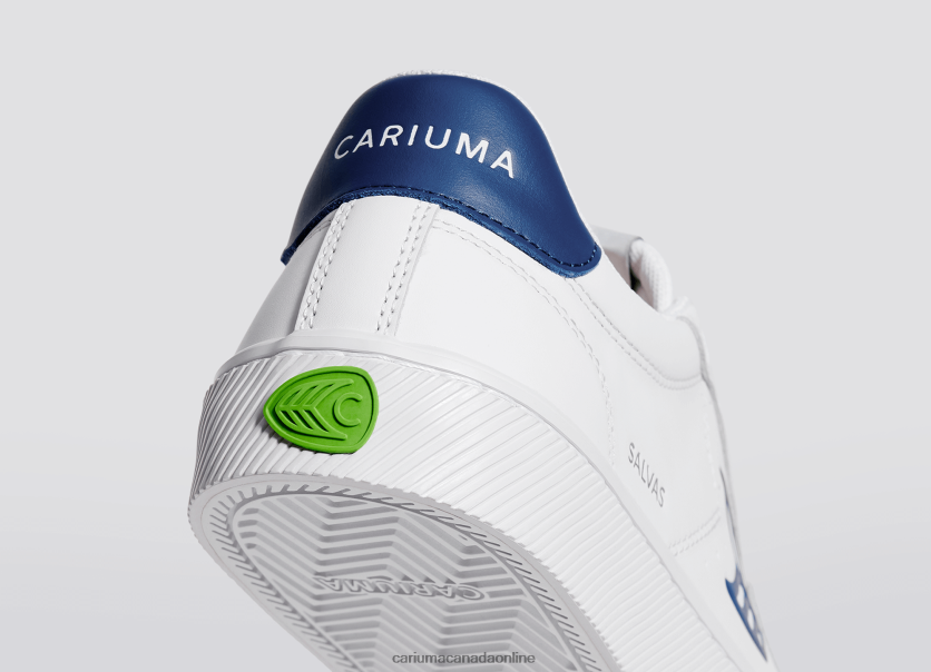 Cariuma Skate Shoes | Cariuma Men White LWG Leather/Blue HPBV8Z99