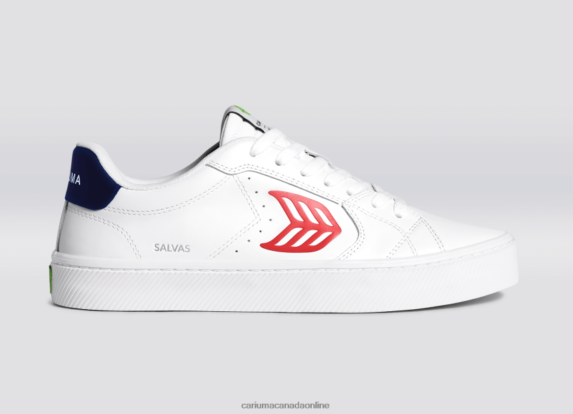 Cariuma Skate Shoes | Cariuma Men White LWG Leather/Red HPBV8Z102