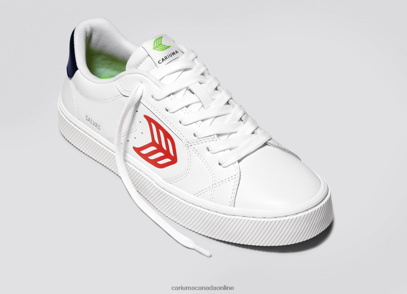 Cariuma Skate Shoes | Cariuma Men White LWG Leather/Red HPBV8Z102