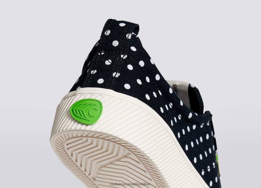 Cariuma Skate Shoes | Cariuma Women Black Polka Dots Canvas HPBV8Z225