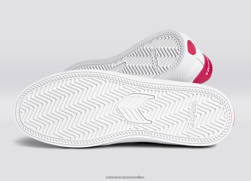 Cariuma Skate Shoes | Cariuma Women Pantone Viva Magenta White Leather HPBV8Z294