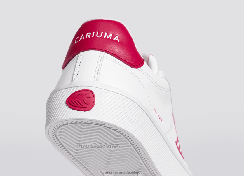 Cariuma Skate Shoes | Cariuma Women Pantone Viva Magenta White Leather HPBV8Z294
