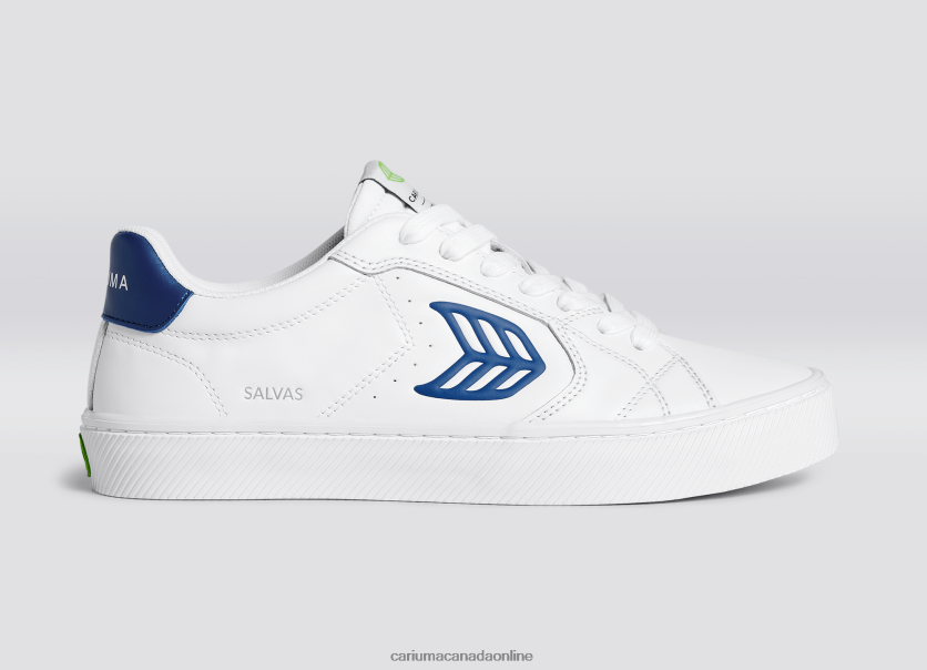 Cariuma Skate Shoes | Cariuma Women White LWG Leather/Blue HPBV8Z318
